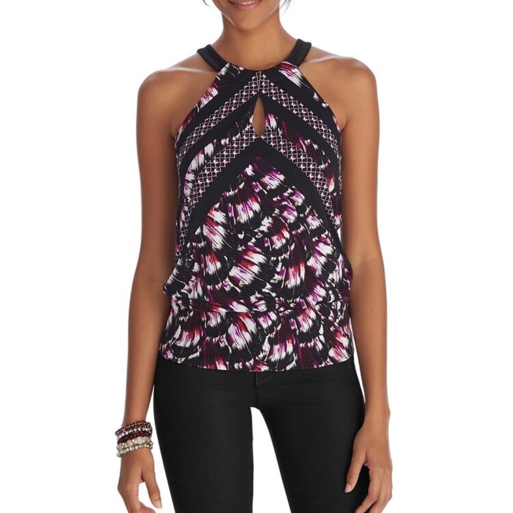*5 for $25 bundle Item* WHBM Sleeveless Printed Halter Blouson Top
